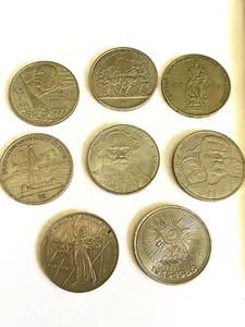 DE COLECCIÓN URSS Rusia conjunto de 8 1 monedas rublo 30 mm colección eventos aniversario - Imagen 1 de 7