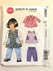 McCall's M6631 Kleinkinder Jacke, Pullover und Hose Größe A (Sml-Med-Lrg) - Bild 1 von 3