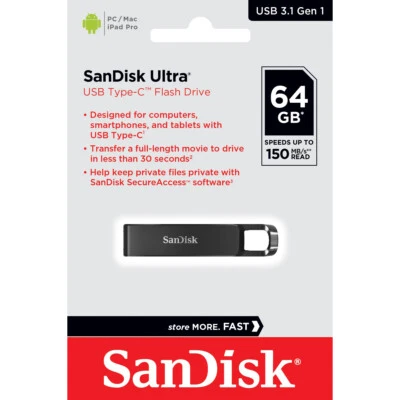 SanDisk Ultra 64GB USB Type-C Flash Drive 3.1 150mbps SDCZ460-064G-G46 - Image 1 of 4