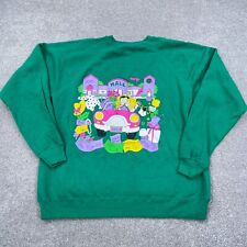 Vintage Hanes Sweatshirt Women XL Green Crew Neck Sweater USA Mall Shopping 90s