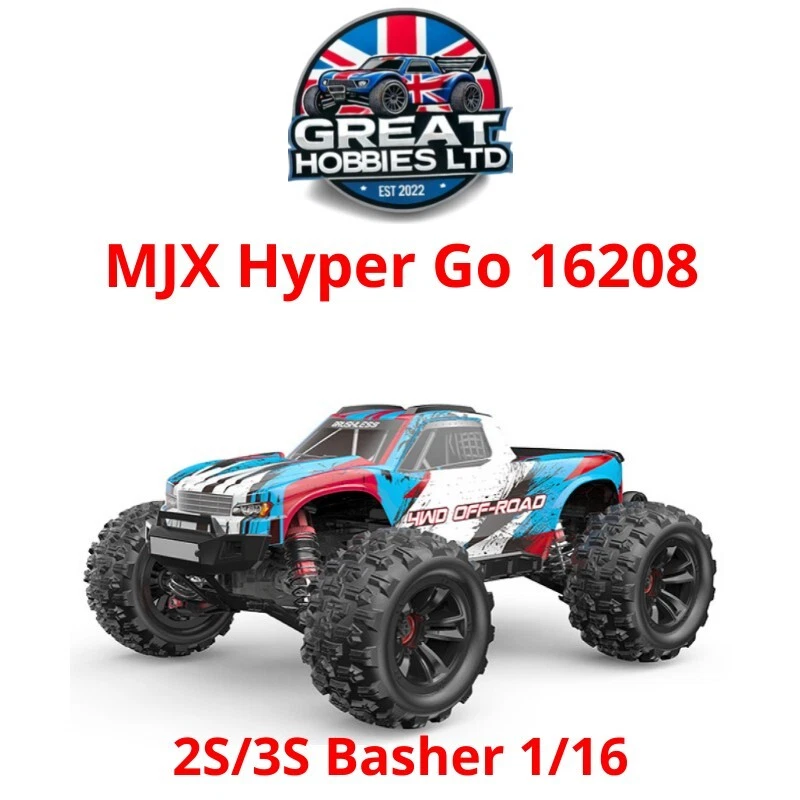 MJX Hyper Go 16208 RC Car 1/16 Off Road Brushless w 2S Battery 48H DELIVERY