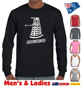 Dr Who T shirt Darlec exterminate retro T Shirts Tee Doctor Who LONG SLEEVE - Picture 1 of 36