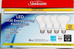 Dimmable Sunbeam Floodlight Bulbs 4 Pack - Picture 1 of 1
