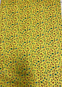 Colorful Butterflies Bug Ladybugs Fabric Bright Yellow Background 46 1/2" X 4 Yd