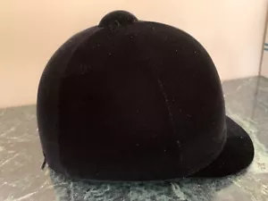 New Black Velvet/Clear Equestrian International Riding Helment Size 7 - Picture 1 of 10