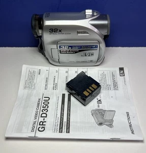 Videocámara digital JVC GR-D350U Mini DV con batería ~ PIEZAS O REPARACIÓN - Imagen 1 de 10