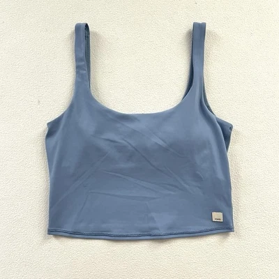 Vuori Daily Crop 背心上衣女式 Isle 蓝色内置 Bra 加垫修身 VW1027 M — 第 1/4 张图片