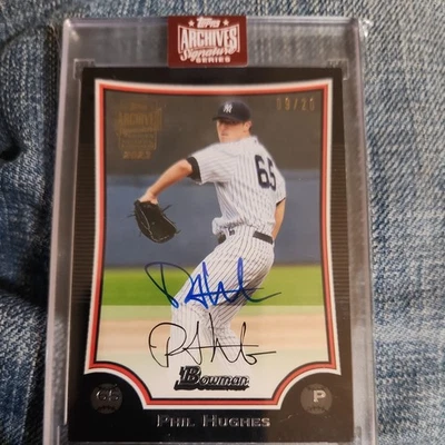 MINT #/20 AUTO 2023 Topps Archives Signature Series Phil Hughes NEW YORK YANKEES - Image 1 of 3