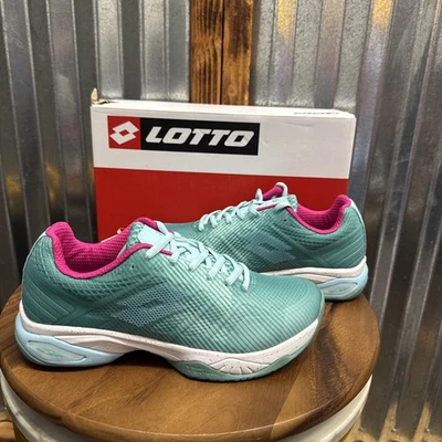 Zapatillas Tenis Lotto Mirage 300 III SPD Azul/Verde/Rosa Para Mujer Talla 8 Nuevas En Caja Foto 1 de 4