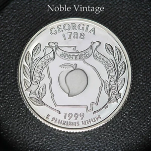 1999 S Silver Proof Georgia State Quarter - From a Proof Set - 90% Silver - Picture 1 of 2