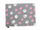 Vetbed Isobed SL grau rosa Pfoten Hundedecke rutschfest
