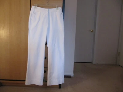 Pantalones largos George vintage para mujer, 6, blancos, tiro medio, piernas relajadas, corte bota  Foto 1 de 4