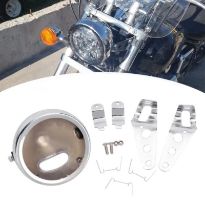 Soporte de montaje de carcasa de faro LED de 5,75" para Yamaha V-Star XVS 650 950 1100 Foto 1 de 4