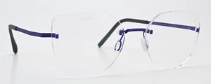 BLACKFIN Brille Aero COL 1369 Lila Seidenmatt Randlos Cat Eye Flex Ultraleicht M - Picture 1 of 10