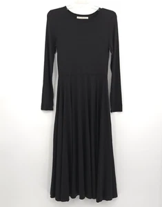 Peruvian Connection Midi Anna Kleid Gr. XS Schwarz Langarm Strick Jersey - Bild 1 von 9