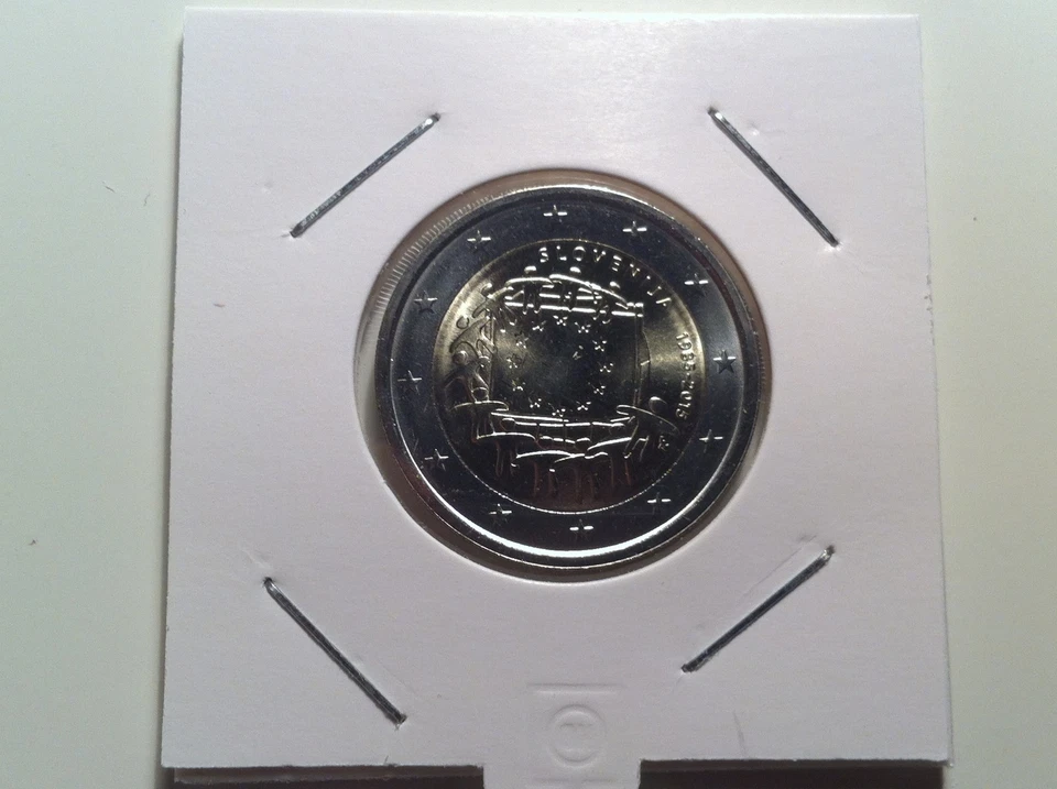2 EURO SLOVENIE 2015 30 ANS DRAPEAU EUROPEEN COMMEMORATIVE NEUVE - Photo 1/1