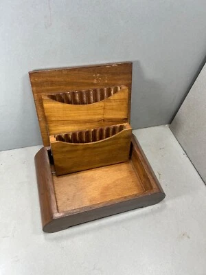 Scatola Porta Sigarette Legno Epoca Antica Lavorata - Immagine 1 di 4