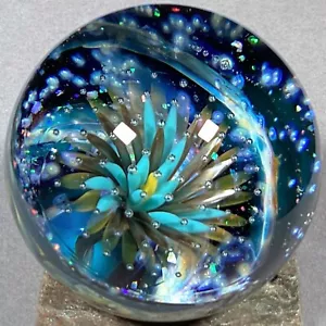 Vortex Marble Handmade by Bill Grout 2.07" Energetic Metals 031625 Boro Glass - Picture 1 of 14