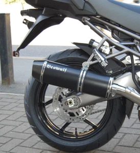 KAWASAKI VERSY 1000 (16-18 ) BLACK OVAL CARBON END 380mm Beowulf UK MADE - Picture 1 of 3