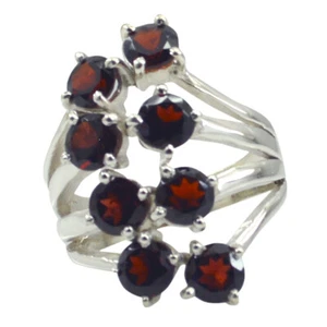 Garnet 92.5 Sterling Silver Ring Natural Jewelry For New Year Gift US - Picture 1 of 3