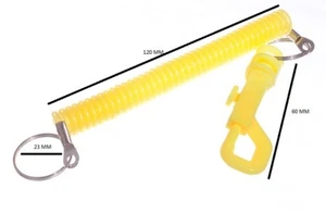 Spiral Stretch Ausziehbar Einziehbar Schlüsselring Gürtelclip Gelb Packung 1 - Bild 1 von 1