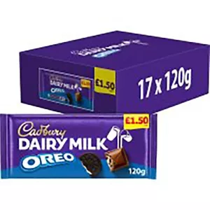 Schachtel mit 17 großen 120g Cadbury Dairy Milk Oreo Schokolade nur 25,99£ - Bild 1 von 2