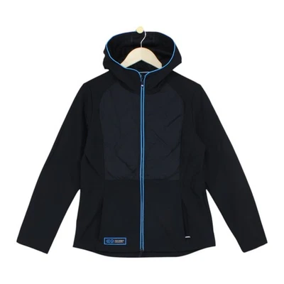 Mercedes Quilted Jacket Womens Size M Black Softshell Hooded Primaloft - Image 1 of 4