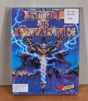 New Sealed Spirit of Excalibur 3.5" IBM Tandy PC Big Box Game Complete CIB 1990 - Image 1 of 4