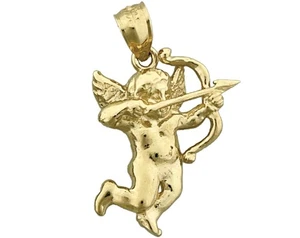 14K Gold Cupid Angel Charm - Picture 1 of 6