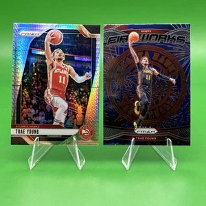Lot 2024-25 Panini Prizm Prizms Hyper #84 Trae Young & Fireworks #3 Hawks - Picture 1 of 2