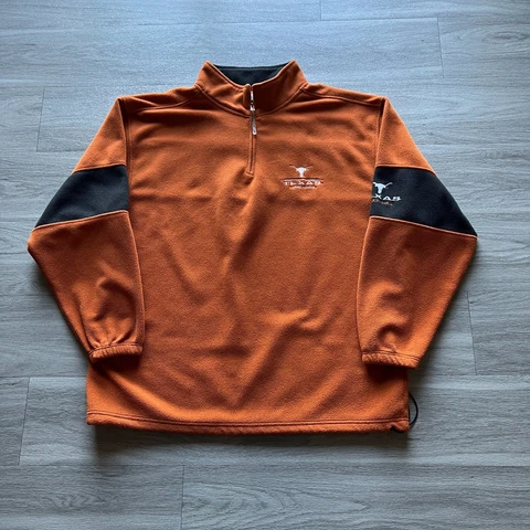 Texas Longhorns Jacket Mens 2XL Orange Football NCAA Fleece Zip Adult Cover