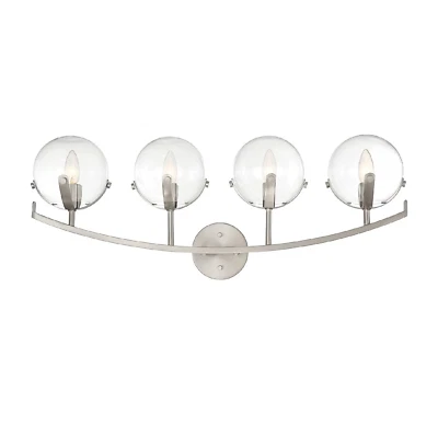 Lámpara de pared tocador Designers Fountain 93804-SP Spyglass 4 luces 30", platino satinado Foto 1 de 4