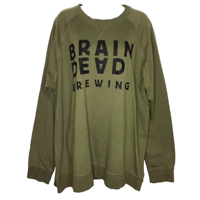 Next Level Apparel BRAIN DEAD BREWING Mens Green Sweatshirt Long Sleeve Size XXL - Image 1 of 4