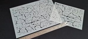 Cracked Grunge Texture FX Stencil Pattern Airbrushing Freehand Flaking Paint - Picture 1 of 11
