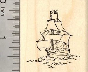 Estampilla de goma de galeón, velero, pirata, comerciante o guerra G23205 WM - Imagen 1 de 1