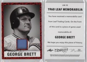 2022 Leaf ITG Used Sports 1960 Memorabilia Red Pattern /35 George Brett HOF