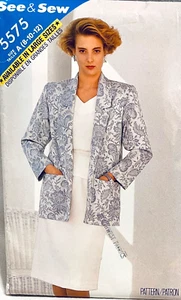 BUTTERICK PATTERN 5575 LOOSE FIT UNLINED JACKET TANK TOP PULL ON SKIRT SIZE 8-12 - Picture 1 of 2