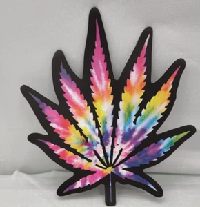 Tie Dye Marihuana Gras Blatt Cannabis Hanf Kiffer Topf Raucher Magnet 6,25"x5,5" - Bild 1 von 3