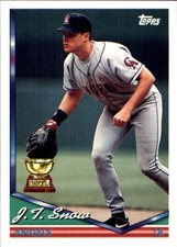 1994 Topps SPANISH BILINGUAL #293 J.T. Snow CALIFORNIA ANGELS ROOKIE CUP
