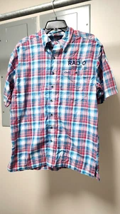 Gameguard Outdoor Casual Pocket Button Down Plaid Short Sleeve Size M Radio - Picture 1 of 3