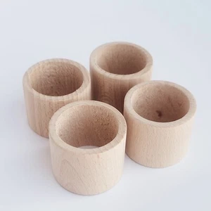 Wooden Flat Napkin Rings, Set of 4, make of Natural Wood, - Unpainted - Picture 1 of 5