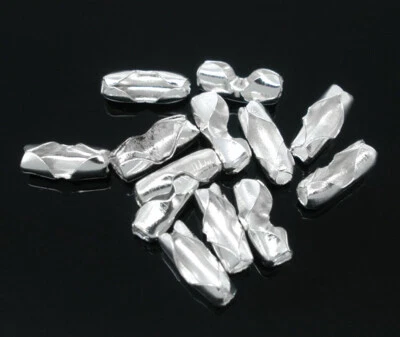 100 Verschlüsse Verbinder Klemmverschluss für Kugelkette 1.2  1.5  2.0  2.4  3.2 - Bild 1 von 2