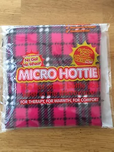 Hotties Cerise Pink Tartan Fleece Microwavable Hot Water Bottle Micro Hottie - Picture 1 of 5