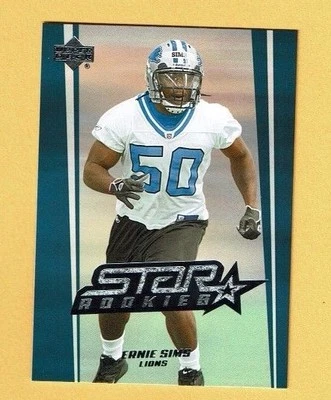 2006 Upper Deck ROOKIE # 247 Ernie Sims DETROIT LIONS - Image 1 of 2