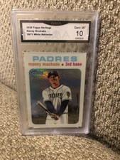 Manny Machado 2020 Topps Heritage White Chrome /71 Refractor #THC-308 Graded 10