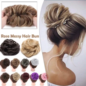 Hair Bun Ponytail Curly Thick Messy Bun Hair Piece Scrunchie Updo Hair Extension - Picture 1 of 101