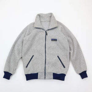 Vintage 70er 80er Patagonia Big Logo Label Fleecejacke Full Zip grau blau M - Bild 1 von 10