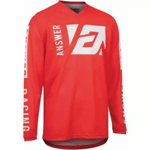 Answer Syncron Merge Junior MX Jersey Off-Road Red White - Picture 1 of 2