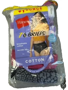 Hanes Women's 7 Pack Breathable Cotton Tagless Brief's Multicolor Size 9 NWT - Picture 1 of 2