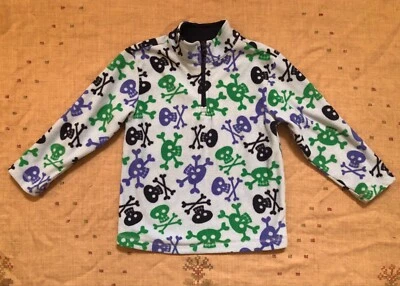 Свитер флисовый на молнии Hanna Andersson Blue Skull and Crossbones 1/4, размер 110 - Изображение 1 из 3
